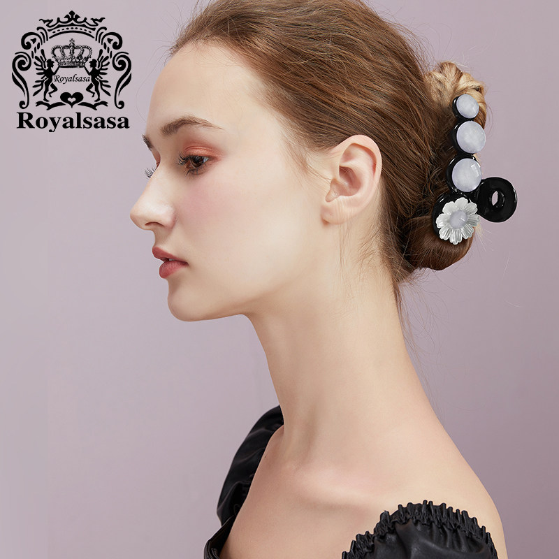 皇家莎莎法式简约发抓夹精致花朵发夹韩国气质鲨鱼夹新款发饰女,饰品/流行首饰/时尚饰品新,发饰,淘宝优惠券,粉丝福利购,淘宝优惠卷