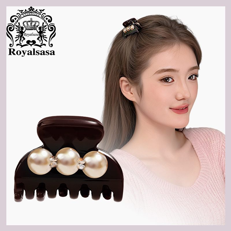 皇家莎莎精致闪耀发抓后脑勺半扎发夹发抓子优雅时尚小号抓夹发饰