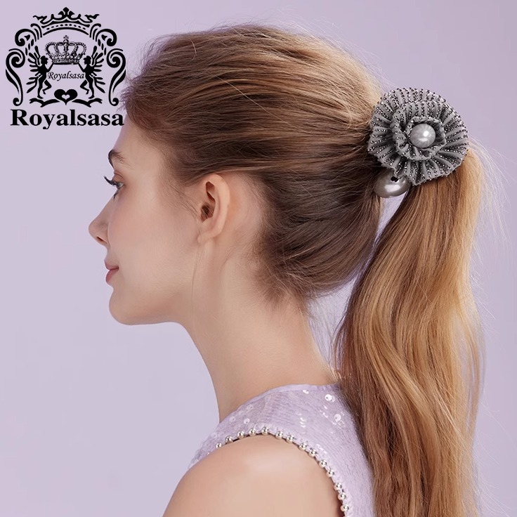 皇家莎莎太阳花发圈绢纱仿水晶皮筋发绳头绳头花盘发扎马尾丸子头