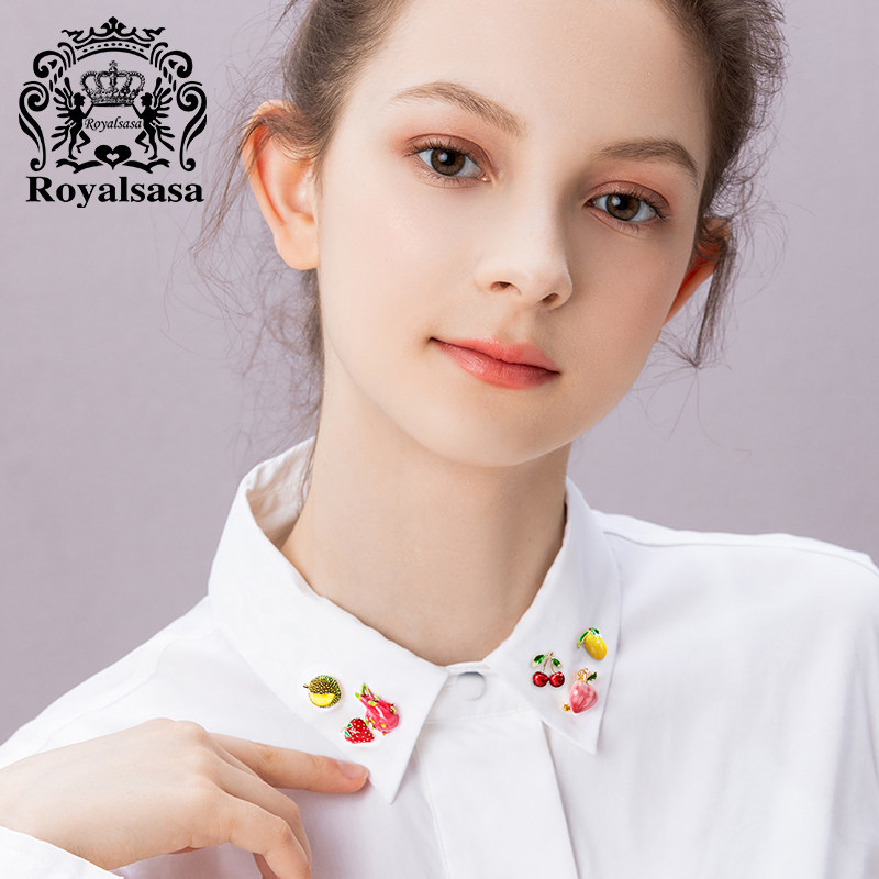 皇家莎莎日系水果小号胸针女ins潮个性火龙果榴莲别针领针防走光