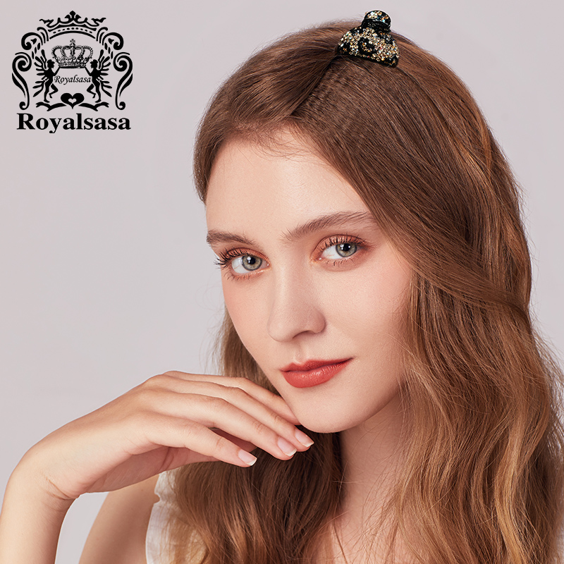 皇家莎莎豹纹满钻盘抓头花发饰