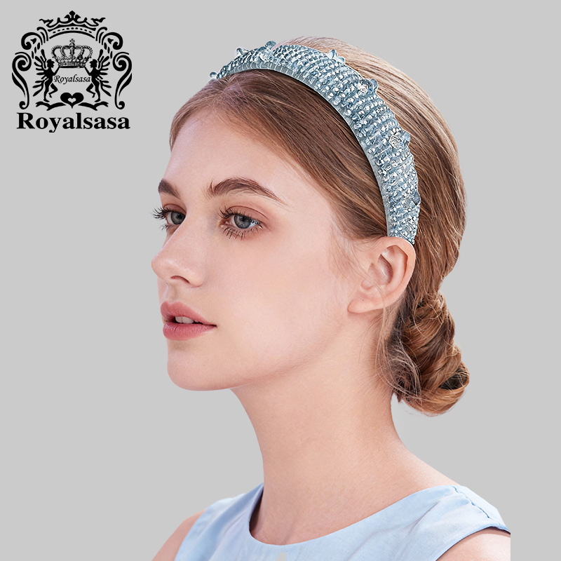皇家莎莎宽边发箍仿水晶串珠头箍发捆修饰脸型压发发箍轻奢发饰女