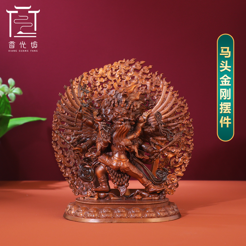 紫铜藏式马头金刚摆件