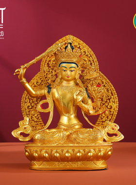 铜藏式文殊菩萨佛像摆件