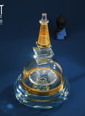 水晶舍利塔菩提塔摆件可插电发光
