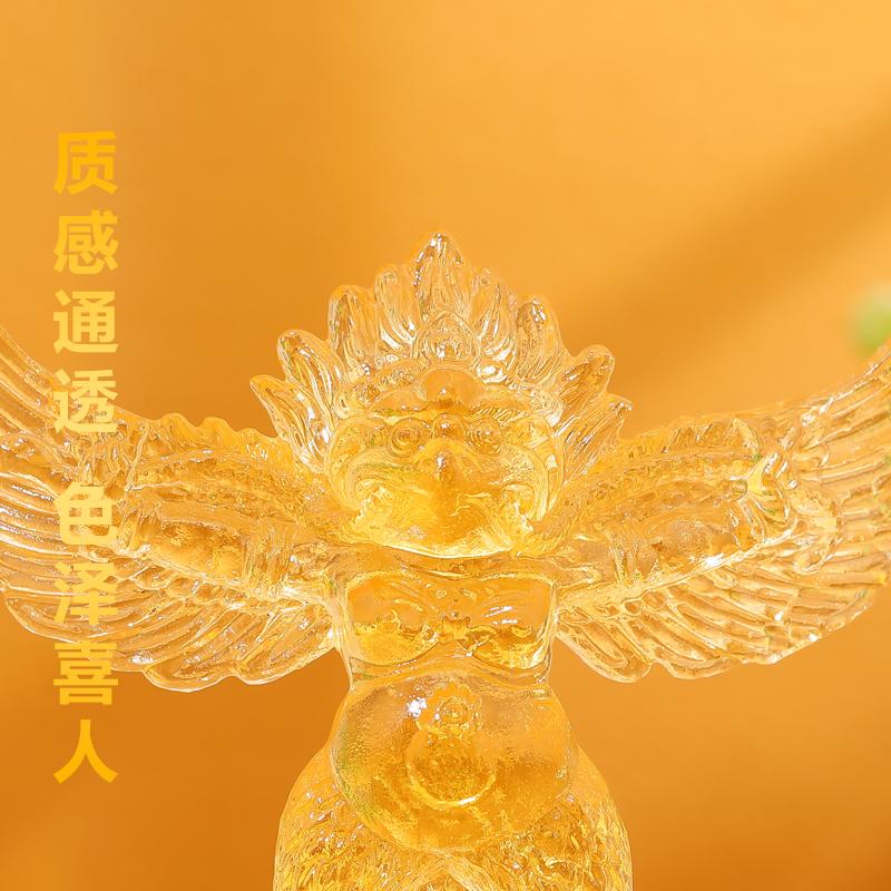 琉璃大鹏金翅鸟佛像摆件