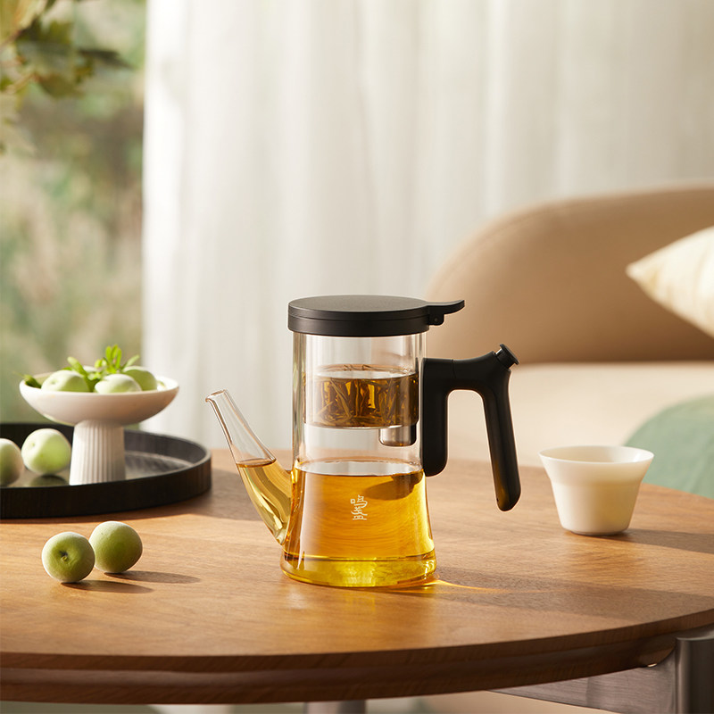 鸣盏2025新款无杆磁吸飘逸壶泡茶壶全玻璃内胆茶水分离过滤飘逸杯,餐饮具,飘逸杯,淘宝优惠券,粉丝福利购,淘宝优惠卷