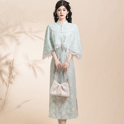 蓝色司藤旗袍2025新款高端改良年轻款少女新中式日常连衣裙小个子