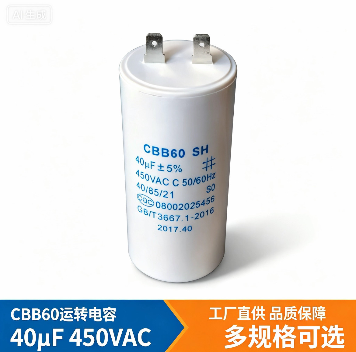 举升机喷涂机原装运行电容器供应单相电机配件450V40uF厂家定制