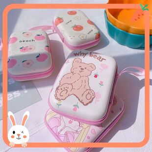 耳机收纳盒手机充电器有线据线便携收纳包可爱卡通耳机套零钱袋子