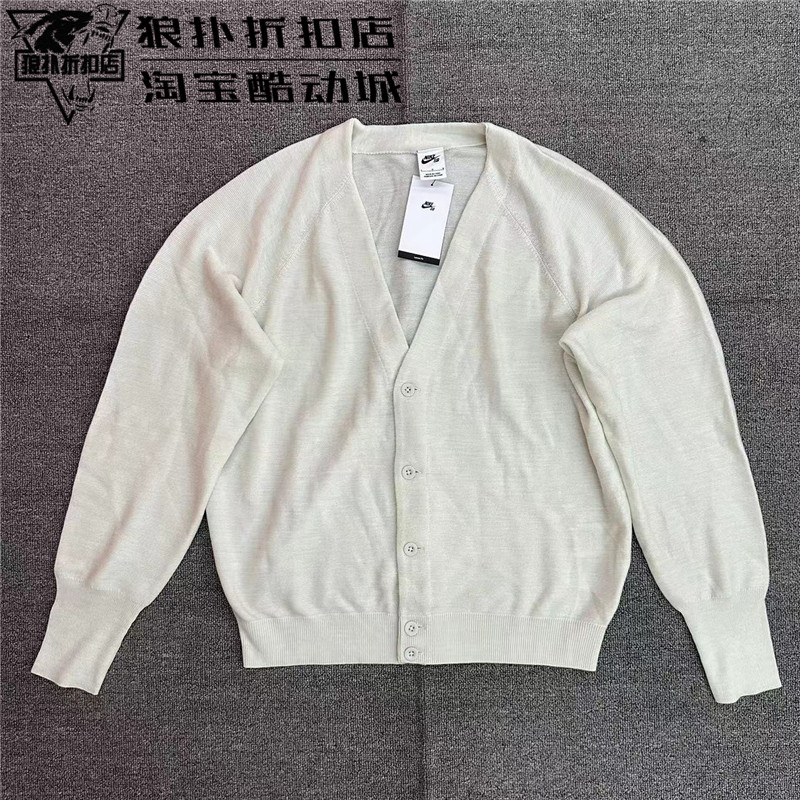 正品耐克/Nike 男女情侣V领舒适休闲运动针织开衫外套 FQ0516-072