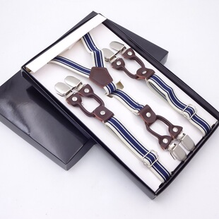 2cm复古女裤 带男式 子六夹背带夹婚庆伴郎团现货 背带弹力吊裤 男士