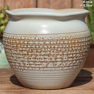 宜兴粗陶大口盆多肉拼盘盆绿萝大肚花盆法师专用盆绣球兰花绿植盆