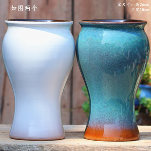 手工粗陶多肉花盆高老桩绿植大口直筒三角梅兰花陶罐陶瓷花盆清仓