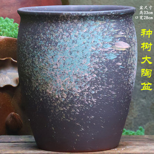 复古大号高花盆手工大口径多肉植物花盆陶罐粗陶陶瓷花盆兰花盆栽