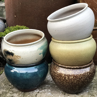 宜兴手工粗陶花盆多肉盆绿植盆乌木老庄盆透气紫砂陶罐月季植物盆