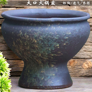 复古花盆大口径火锅盆多肉植物花盆粗陶透气绿植盆栽陶罐家用盆栽