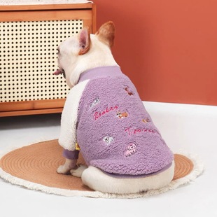 秋冬宠物狗狗法斗衣服加厚羊羔绒保暖恶霸巴哥斗牛柯基衣服防掉毛