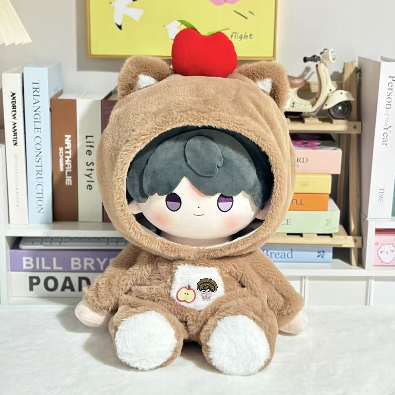 40cm苹果熊连体衣毛绒棉花娃娃