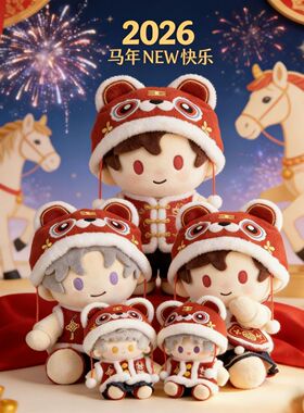 20CM40CM娃衣马面裙套装一翻赏坐姿棉花娃娃衣服喜庆过年拜年服