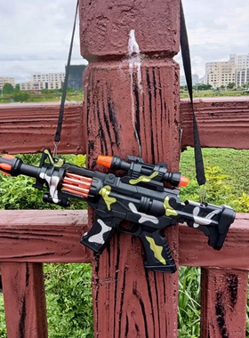 电动冲锋枪M4电动声光投影语音振动旋转仿真模型儿童电动玩具枪