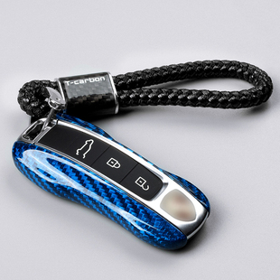 适用保时捷适用于保时捷Macan卡宴帕拉梅拉钥匙套真碳纤维钥匙壳
