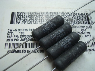 CW00533R00JB12  线绕电阻器 5w 33R 5%  Vishay / Dale