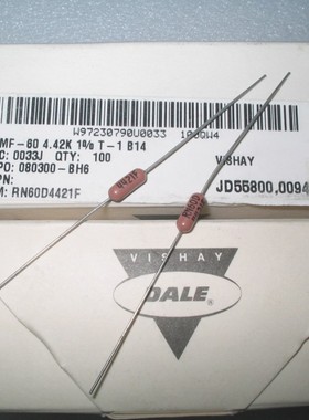 RN60D4421F 金属膜电阻器1/4w  4.42Kohms 1% 100ppm 美国VISHAY