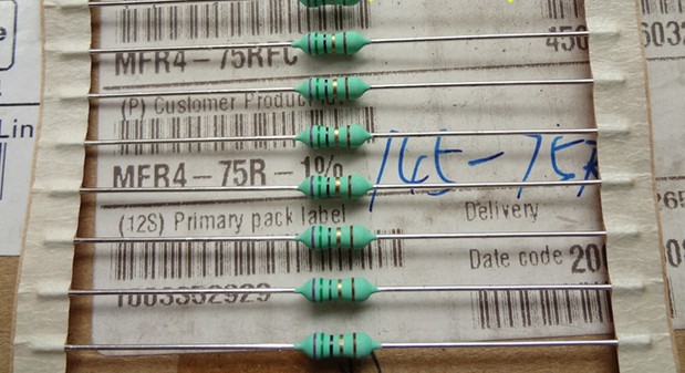 MFR4-75RFC 金属膜电阻器 进口英国韦尔文Welwyn MFR4 75R