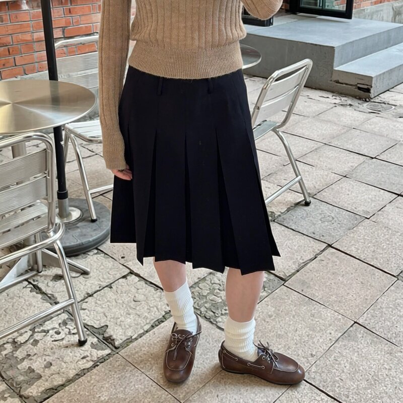 正确版宅女同款立体百褶半身裙