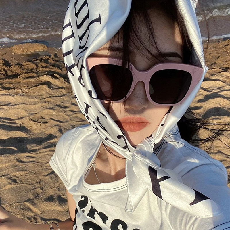 方形粉色墨镜女大脸显瘦网红拍照潮流糖果色太阳眼镜防紫外线可爱