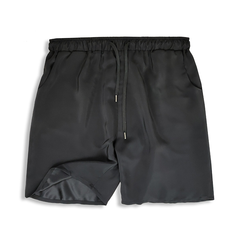 桑蚕丝裤子男2024夏季新款短裤男五分裤真丝男装休闲直筒系带裤子