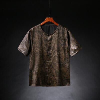 斯有莨短袖中国风中年香云纱t恤