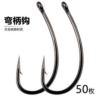 驼背钩欧鲤钩弯柄管付带孔圈环长柄钩疯狂查理钩鲤鱼钩鲢鳙大物钩