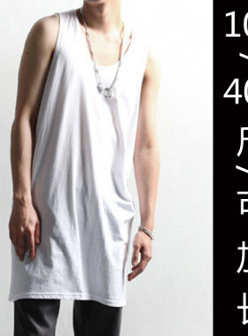 上新#男款内搭打底背心老式家居背心中长款#纯棉加肥加大码可加长