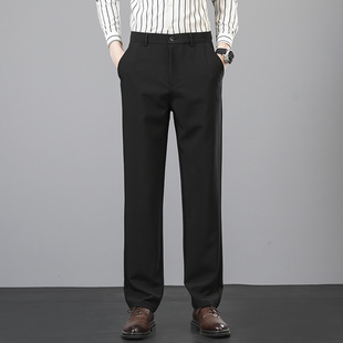 裤 加绒休闲风高端男裤 免烫黑色西裤 职业直筒秋冬款 男商务正装 西装