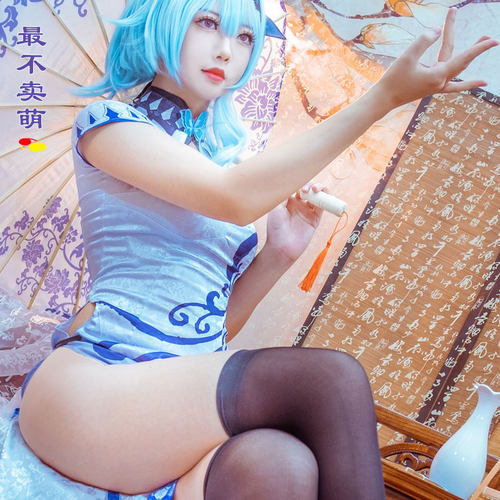 旗袍最不卖萌cos服周边蓝色优菈