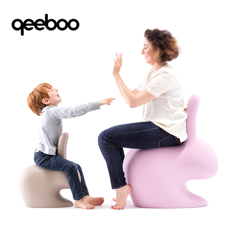 意大利Qeeboo 树脂兔子座椅免子餐椅坐凳室内户外可用 授权正品