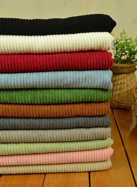 6坑灯芯绒 锦涤宽条绒 休闲裤子布料 复古纯色棉服面料 厂家直销