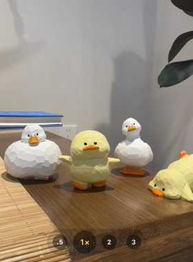 手工木雕小鸭子桌面柯尔鸭摆件办公电脑桌面治愈解压可爱萌物礼物