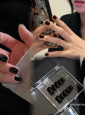 【DW轻奢Nail】纯色黑色.显白穿戴甲甲片磨砂黑男士穿戴甲