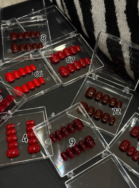 【DW轻奢Nail】纯色红色高级小众穿戴甲短款美甲显白美甲手工定制