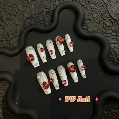 【DW轻奢Nail】心跳.显手白高级小众穿戴甲美甲假指甲手工定制