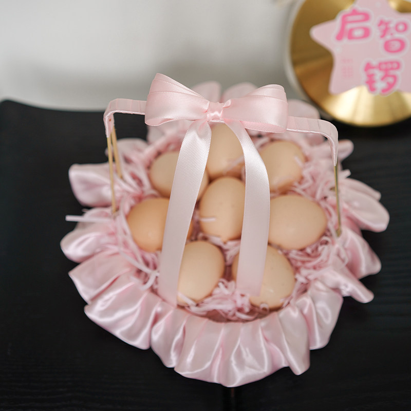 粉色周岁蝴蝶结丝带装饰生日礼品蛋类装扮布置套餐女儿