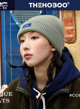 毛线针织帽女秋冬新款保暖帽百搭大头围显脸小简约针织护耳毛线帽