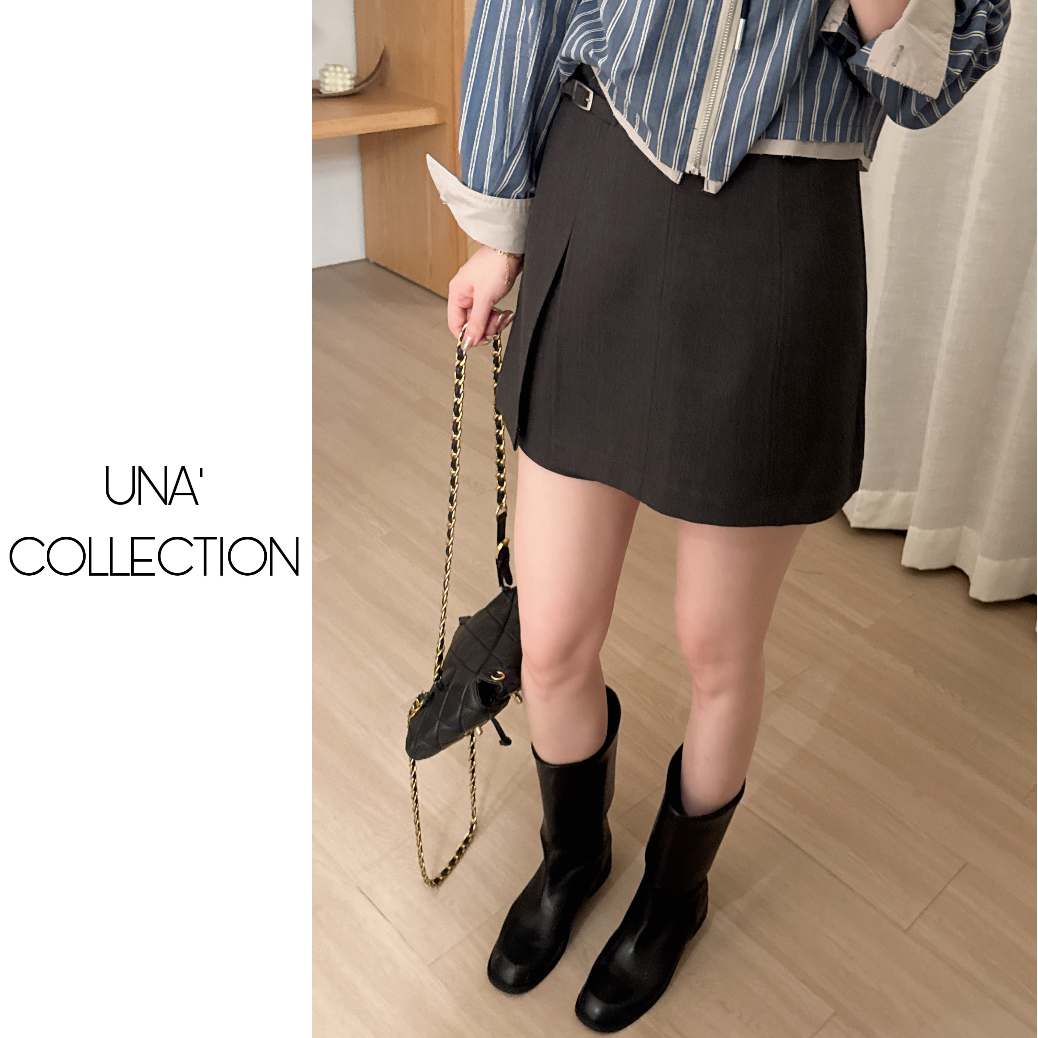 【吉满】加厚版/欧版小众设计感A字型百搭高腰短裤裙裤JM2842