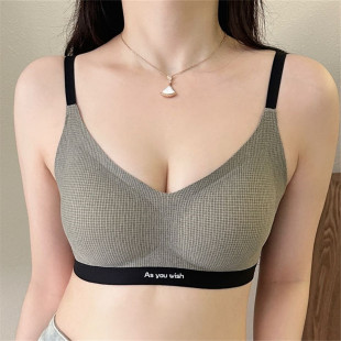 珠密琪727无钢圈无痕一片式裸感中厚AB杯内衣聚拢舒适无痕文胸罩