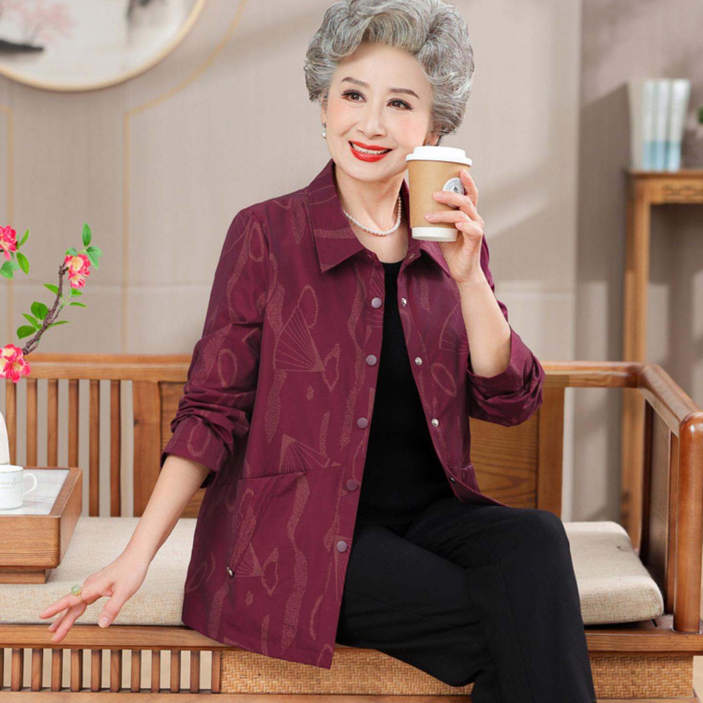 中老年人春装外套女60岁70妈妈