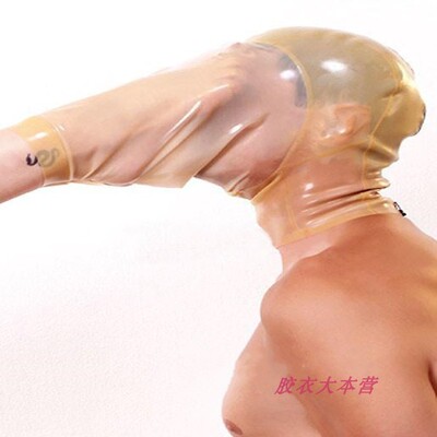莺密双人使用乳胶衣面具 乳胶头套 脚踢面具 莺密窒息头套