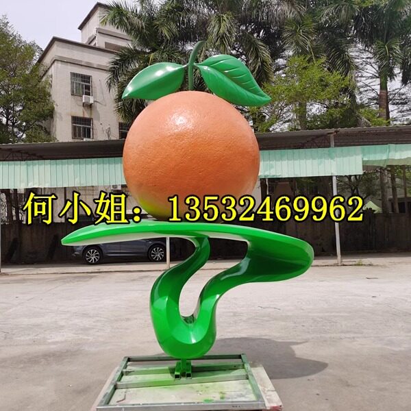 宜昌柑橘文旅景区定制仿真橘子雕塑玻璃钢脐橙子雕像水果蜜桔摆件